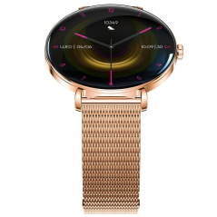 Forever Smartwatch Lucca SB-370/ Notificaciones/ Frecuencia Cardiaca/ Oro Rosa/ Incluye Correa Moteada