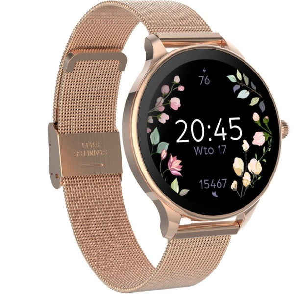 Smartwatch Forever Velora SB-306/ Notificaciones/ Frecuencia Cardíaca/ Oro Rosa
