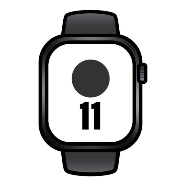 Apple Watch Series 11/ GPS/ Cellular/ 46mm/ Titanio Negro Pizarra/ Correa Deportiva Negro Pizarra S/M