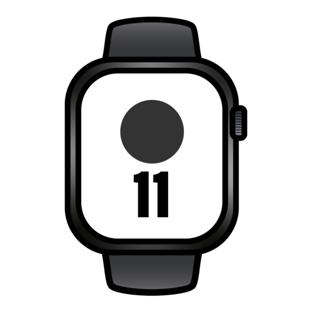 Apple Watch Series 11/ GPS/ Cellular/ 46mm/ Titanio Negro Pizarra/ Correa Deportiva Negro Pizarra S/M
