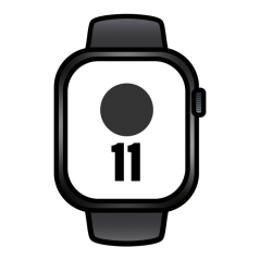Apple Watch Series 11/ GPS/ Cellular/ 46mm/ Titanio Negro Pizarra/ Correa Deportiva Negro Pizarra S/M
