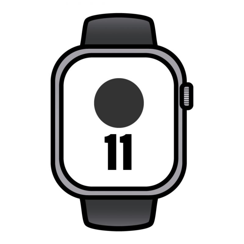 Apple Watch Series 11/ GPS/ Cellular/ 46mm/ Aluminio Gris Espacial/ Correa Deportiva Negra S/M