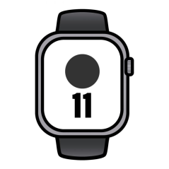 Apple Watch Series 11/ GPS/ Cellular/ 46mm/ Aluminio Gris Espacial/ Correa Deportiva Negra S/M