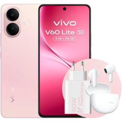 Smartphone Vivo V60 Lite 8GB/ 256GB/ 6.77'/ 5G/ Rosa/ Incluye Cargador 90W y Buds