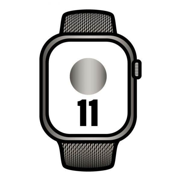 Apple Watch Series 11/ GPS/ Cellular/ 42mm/ Titanio Negro Pizarra/ Correa Negra/ Pizarra Milanese Loop