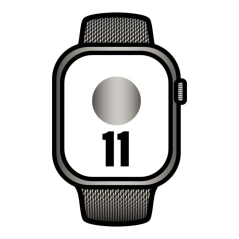 Apple Watch Series 11/ GPS/ Cellular/ 42mm/ Titanio Negro Pizarra/ Correa Negra/ Pizarra Milanese Loop
