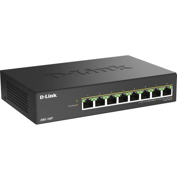 Switch D-Link DMS-108P/E 8 Puertos/ RJ-45 Gigabit 10/100/1000 PoE
