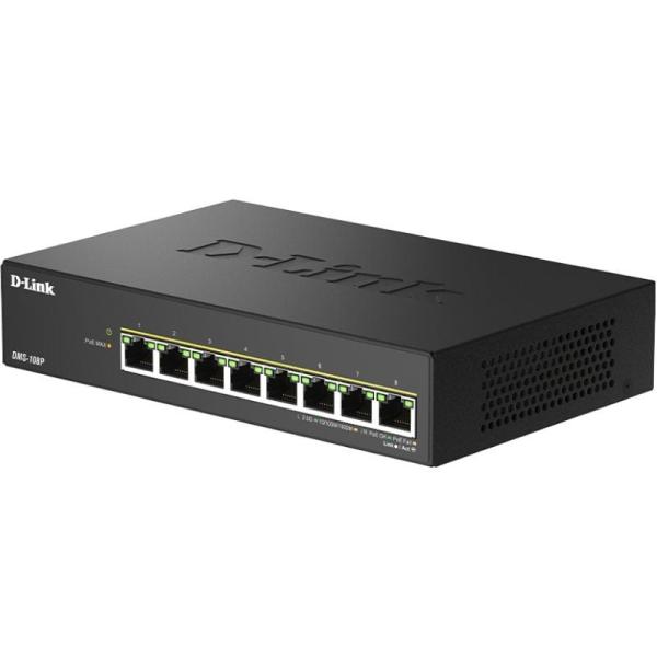 Switch D-Link DMS-108P/E 8 Puertos/ RJ-45 Gigabit 10/100/1000 PoE