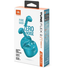 Auriculares Bluetooth JBL Tune Flex 2 con estuche de carga/ Autonomía 12h/ Azul Turquesa