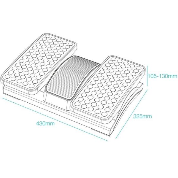 Reposapiés Ajustable/ Inclinable TooQ TQFR0605-B/ 430 x 320 x 105-130 mm