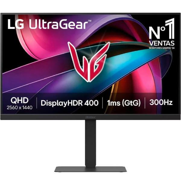 Monitor Gaming LG UltraGear G6 27G640A-B 27'/ QHD/ Multimedia/ 1ms/ 300Hz/ IPS/ Regulable en Altura/ Negro