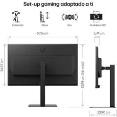 Monitor Gaming LG UltraGear G6 27G640A-B 27'/ QHD/ Multimedia/ 1ms/ 300Hz/ IPS/ Regulable en Altura/ Negro