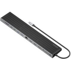 Hub USB Tipo-C Aisens ASUC-13P042-GR/ 2xUSB Tipo-C/ 1xUSB Tipo-C PD/ 2xUSB/ 2xHDMI/ 1xDisplayPort/ 1xLector de Tarjetas/ 1xJack 