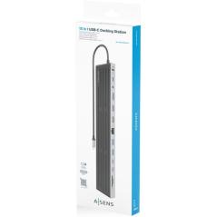 Hub USB Tipo-C Aisens ASUC-13P042-GR/ 2xUSB Tipo-C/ 1xUSB Tipo-C PD/ 2xUSB/ 2xHDMI/ 1xDisplayPort/ 1xLector de Tarjetas/ 1xJack 