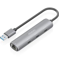 Hub USB Aisens ASUC-4P037-GR/ 3xUSB Tipo-C/ 1xRJ45/ Gris