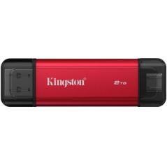 Disco Externo SSD Kingston Dual Portable SSD 2TB/ USB Tipo-C y USB 3.2/ Rojo