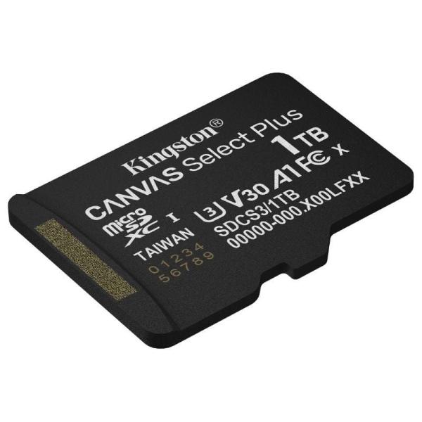 Tarjeta de Memoria Kingston CANVAS Select Plus 1TB microSD XC/ Clase 10/ 150MBs