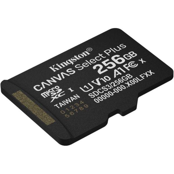 Tarjeta de Memoria Kingston CANVAS Select Plus 256GB microSD XC/ Clase 10/ 150MBs