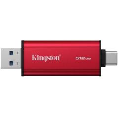 Disco Externo SSD Kingston Dual Portable SSD 512GB/ USB Tipo-C y USB 3.2/ Rojo