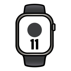 Apple Watch Series 11/ GPS/ Cellular/ 42mm/ Titanio Negro/ Pizarra Correa Deportiva Negro (S/M)