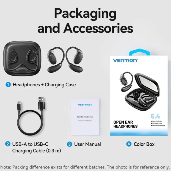 Auriculares Deportivos Bluetooth Vention Open Ear OpenBeat O15 NBTB0 con estuche de carga/ Negros