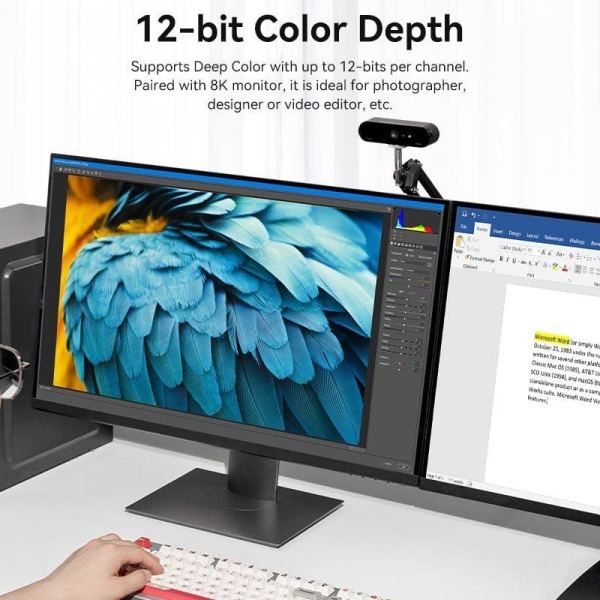 Cable Conversor DisplayPort 1.4 8K Vention HCFLG/ DisplayPort Macho - Mini DisplayPort Macho/ 2m/ Negro y Azul