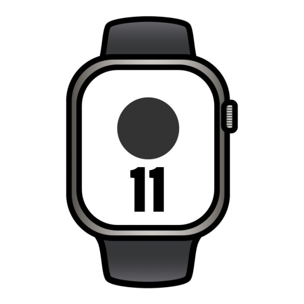 Apple Watch Series 11/ GPS/ Cellular/ 42mm/ Titanio Natural/ Correa Deportiva Negra (S/M)