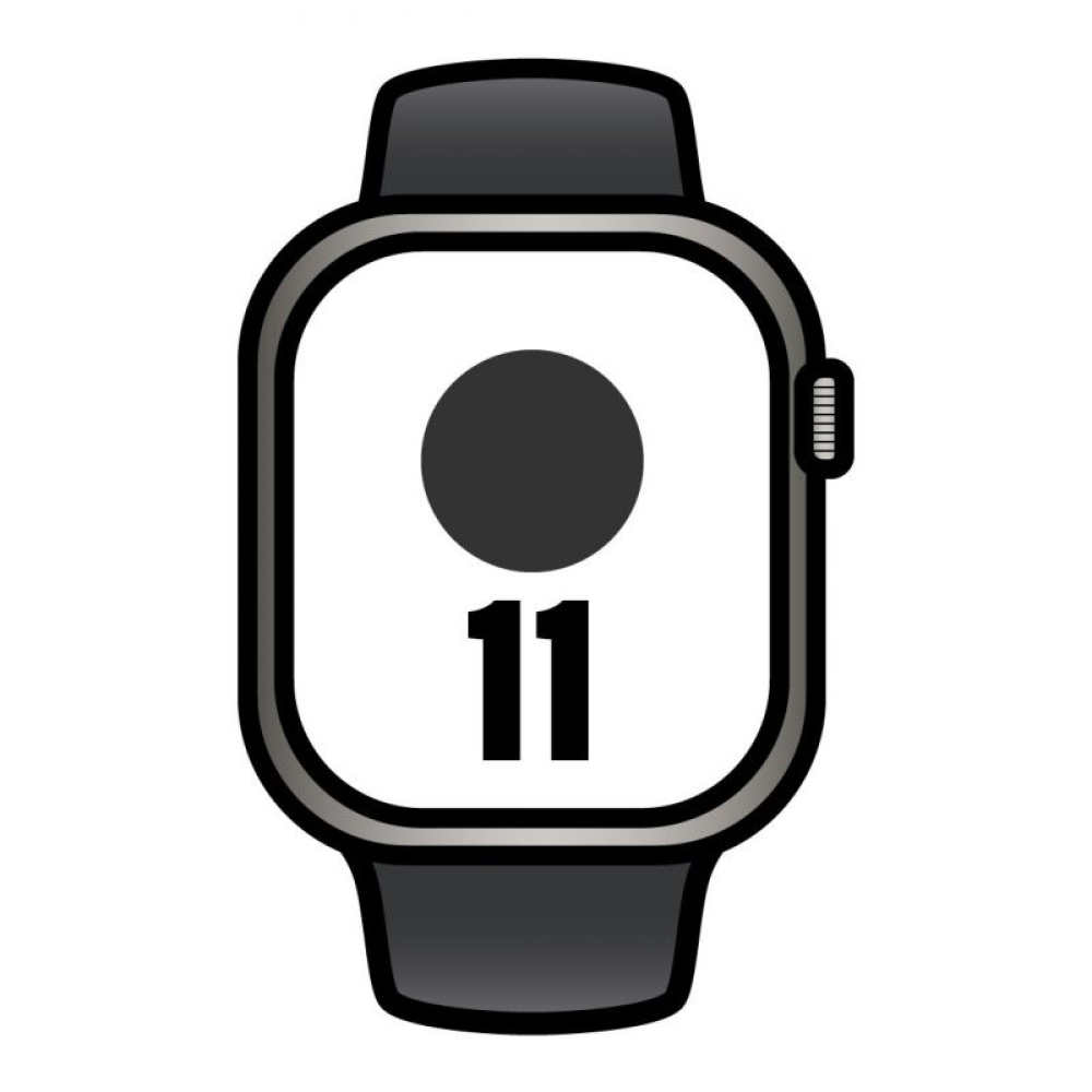 Apple Watch Series 11/ GPS/ Cellular/ 42mm/ Titanio Natural/ Correa Deportiva Negra (M/L)