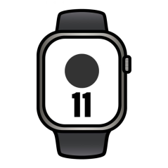Apple Watch Series 11/ GPS/ Cellular/ 42mm/ Titanio Natural/ Correa Deportiva Negra (M/L)