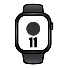 Apple Watch Series 11/ GPS/ Cellular/ 42mm/ Titanio Negro/ Pizarra Correa Deportiva Negro (M/L)