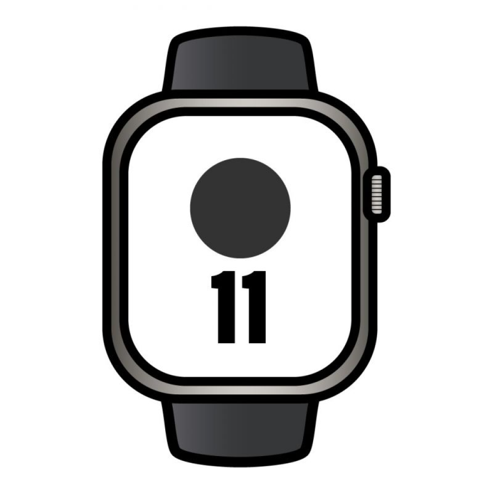 Apple Watch Series 11/ GPS/ Cellular/ 46mm/ Titanio Negro Pizarra/ Correa Deportiva Negra S/M