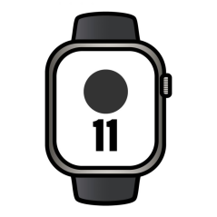 Apple Watch Series 11/ GPS/ Cellular/ 46mm/ Titanio Negro Pizarra/ Correa Deportiva Negra S/M