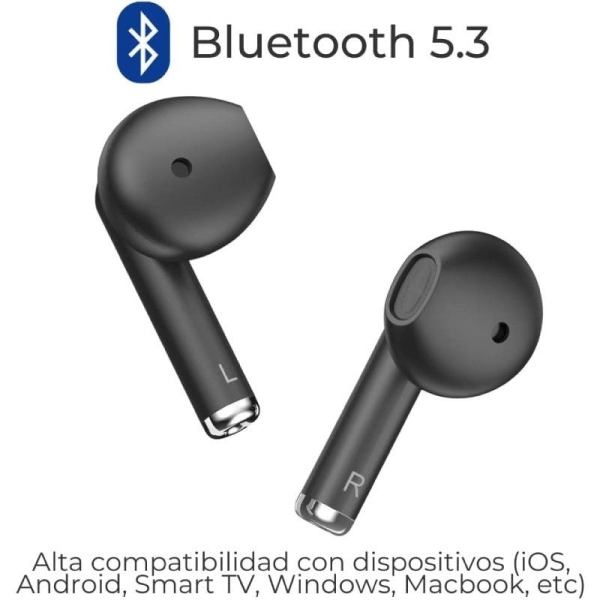 Auriculares Bluetooth ZTE Buds 2 con estuche de carga/ Autonomía 5h/ Negros