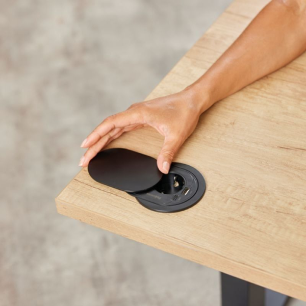 Toma Enchufe Empotrable 1 Toma de Corriente/ 1 USB Tipo-C/ 1 USB/ Negro