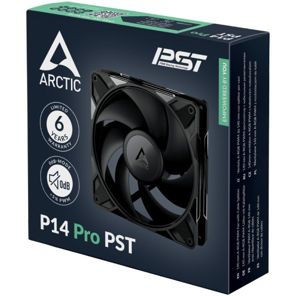 Ventilador Arctic P14 PWM PST/ 14cm/ Negro
