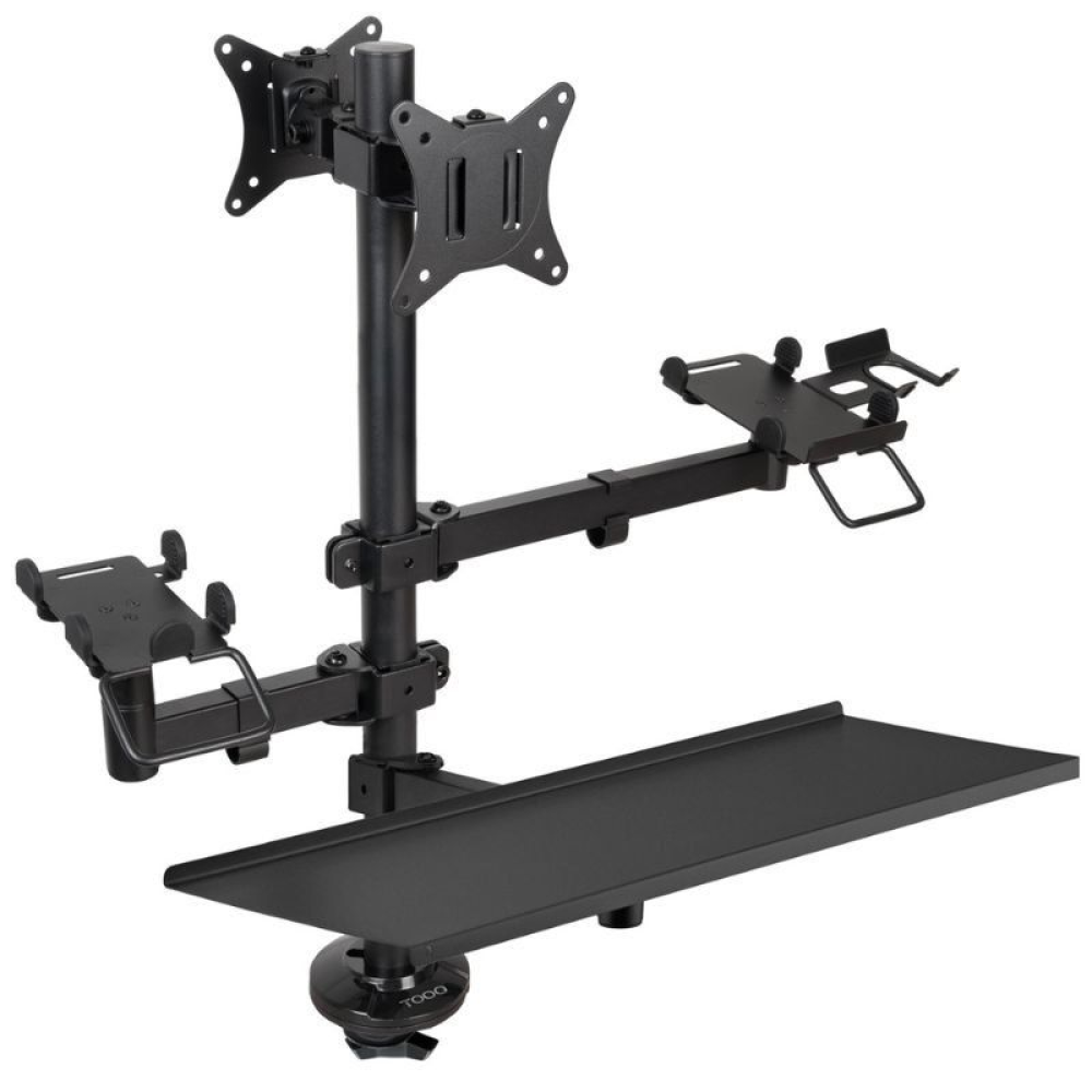 Soporte de Mesa para TPV 2 Monitores TooQ TQPM0003/ Giratorio/ Inclinable/ Rotatorio/ hasta 9kg