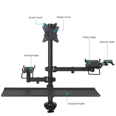 Soporte de Mesa para TPV 2 Monitores TooQ TQPM0003/ Giratorio/ Inclinable/ Rotatorio/ hasta 9kg