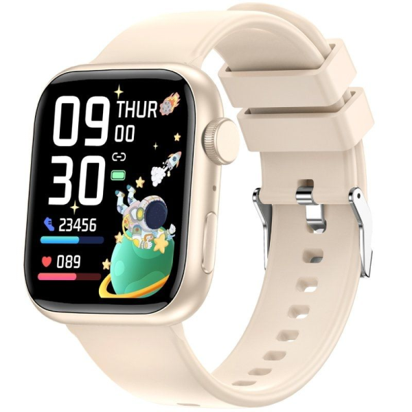Smartwatch Forever IGo Watch 3 JW-500/ Notificaciones/ Frecuencia Cardíaca/ Marfil
