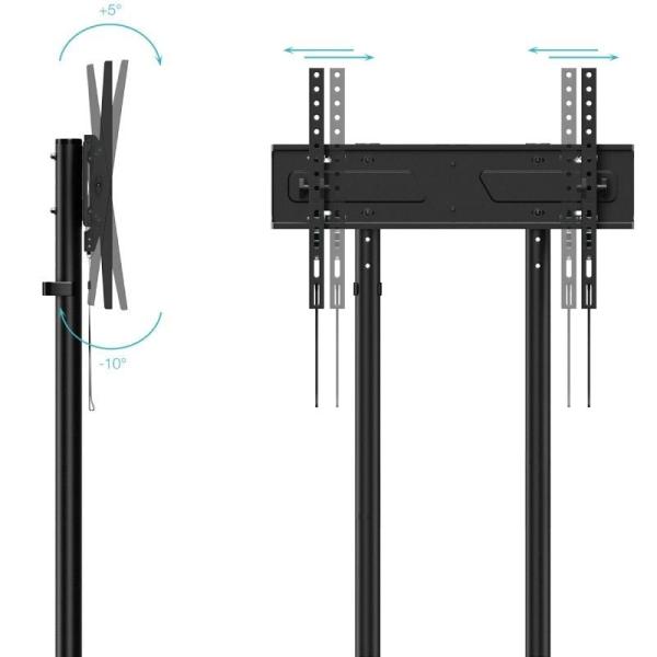 Soporte de Suelo Inclinable con Ruedas TooQ KEFRÉN FS1150M-B para TV de 37-70'/ hasta 70kg