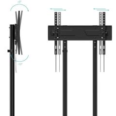 Soporte de Suelo Inclinable con Ruedas TooQ KEFRÉN FS1150M-B para TV de 37-70'/ hasta 70kg