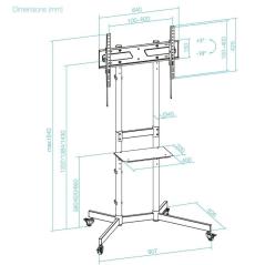 Soporte de Suelo Inclinable con Ruedas TooQ KEFRÉN FS1150M-B para TV de 37-70'/ hasta 70kg