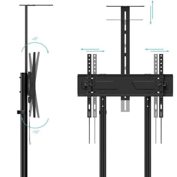 Soporte de Suelo Inclinable con Ruedas TooQ NEFERTITI FS1151M-B para TV de 37-70'/ hasta 70kg