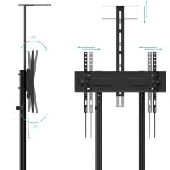 Soporte de Suelo Inclinable con Ruedas TooQ NEFERTITI FS1151M-B para TV de 37-70'/ hasta 70kg