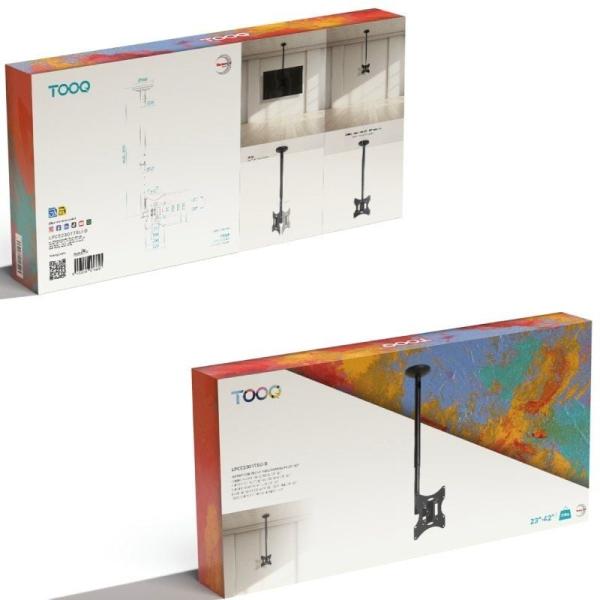 Soporte de Techo Giratorio/ Inclinable/ Nivelable TooQ LPCE2301TSLI-B para TV de 23-42'/ hasta 30kg