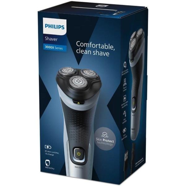 Afeitadora Philips Shaver Series 3000X X3063/ con Batería/ 2 Accesorios