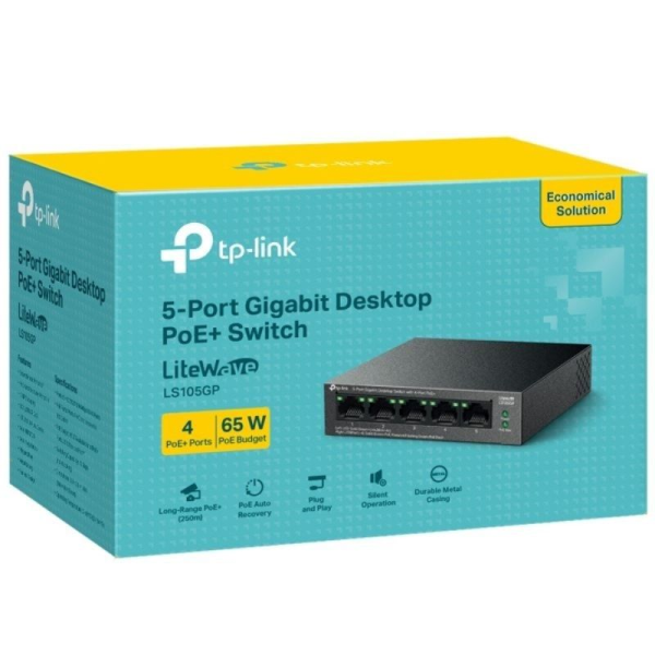 Switch TP-Link LS105GP 5 Puertos/ RJ-45 10/100/1000 PoE+