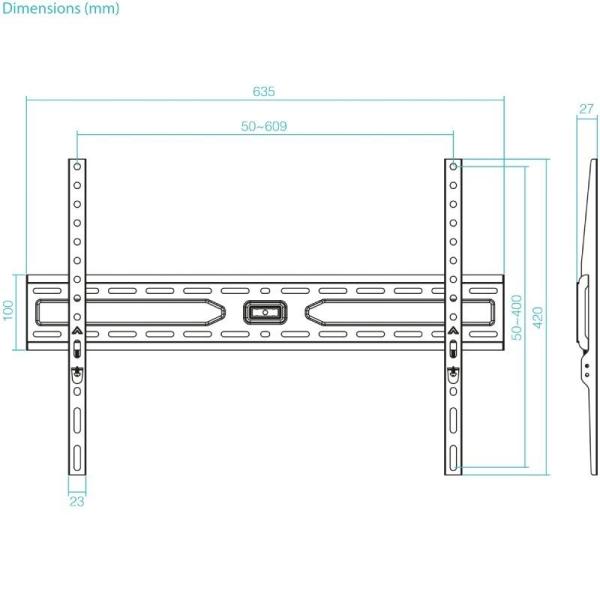 Soporte de Pared Fijo TooQ LP1050F-B para TV de 37-86'/ hasta 45kg