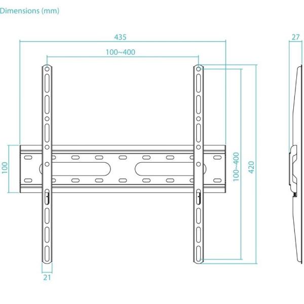 Soporte de Pared Fijo TooQ LP1072F-B para TV de 32-70'/ hasta 45kg