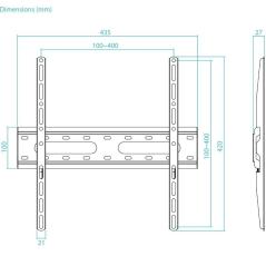 Soporte de Pared Fijo TooQ LP1072F-B para TV de 32-70'/ hasta 45kg