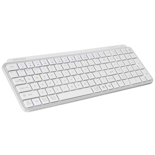 Teclado Compacto Inalámbrico por Bluetooth Mars Gaming MK-SILENKEYS/ Blanco